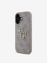 Guess Guess PU 4G kovový zadný kryt s logom pre iPhone 16 Plus ružový