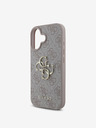 Guess Guess PU 4G kovový zadný kryt s logom pre iPhone 16 Plus ružový