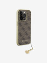 Guess Guess 4G Charm zadný kryt pre iPhone 15 Pro hnedý
