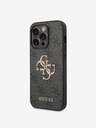 Guess Guess PU 4G Kovové logo zadného krytu pre iPhone 15 Pro Max Grey