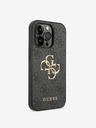 Guess Guess PU 4G Kovové logo zadného krytu pre iPhone 15 Pro Max Grey