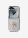 Guess PU 4G Metal Logo Zadní Kryt pro Samsung Galaxy Z Flip 6 Pink Obal na telefón