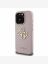 Guess Guess PU Grained 4G Metal Logo zadný kryt pre iPhone 16 Pro ružový