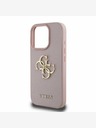 Guess Guess PU Grained 4G Metal Logo zadný kryt pre iPhone 16 Pro ružový
