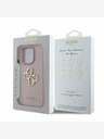 Guess Guess PU Grained 4G Metal Logo zadný kryt pre iPhone 16 Pro ružový