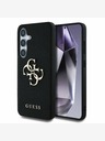 Guess Guess PU zrnitý zadný kryt s kovovým logom 4G pre Samsung Galaxy S25 Black