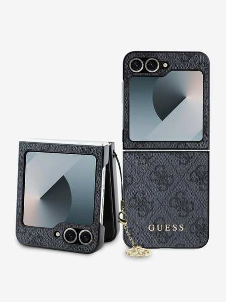 Guess 4G Charm Zadní Kryt pro Samsung Galaxy Z Flip 6 Grey Obal na telefón