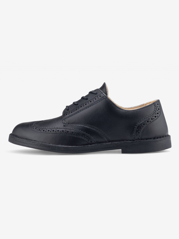 Vasky Dámske čierne kožené poltopánky - jar / jeseň topánky, topánky Vasky Brogue Low Noir