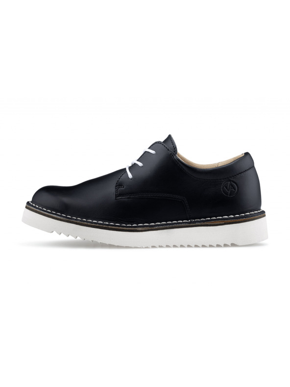 Vasky Dámske kožené poltopánky čiernobiele - jar / jeseň Vasky Derby Boots