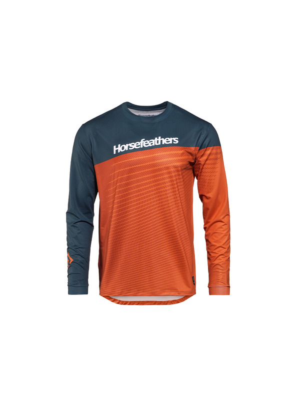 Horsefeathers Pánsky cyklistický dres Quantum petrol/burnt orange HORSEFEATHERS