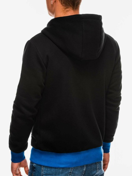 Ombre Clothing Modro-čierna pánska mikina na zips B297