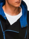 Ombre Clothing Modro-čierna pánska mikina na zips B297