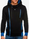 Ombre Clothing Modro-čierna pánska mikina na zips B297