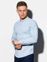 Ombre Clothing Svetlomodrá pánska košeľa so stojačikom K542
