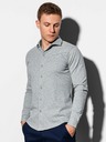Ombre Clothing Šedá pánska košeľa K540