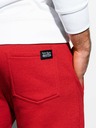 Ombre Clothing Červené pánske základné tepláky Ombre Oblečenie