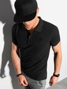 Ombre Clothing Čierne pánske základné polo tričko Ombre Clothing