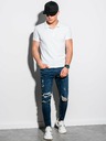 Ombre Clothing Biela pánska základná polokošeľa Ombre Clothing
