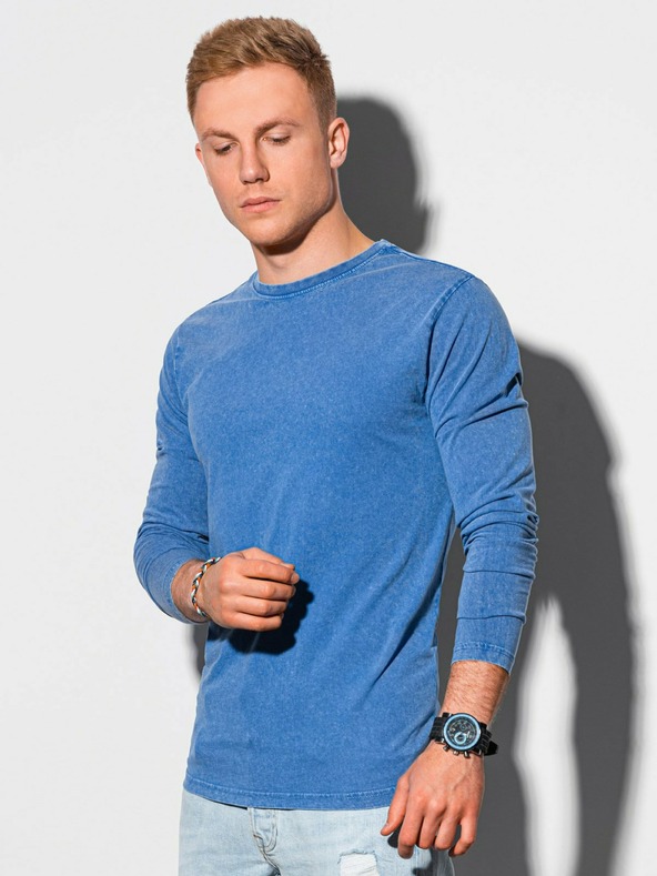 Ombre Clothing Modré pánske základné tričko Ombre Oblečenie