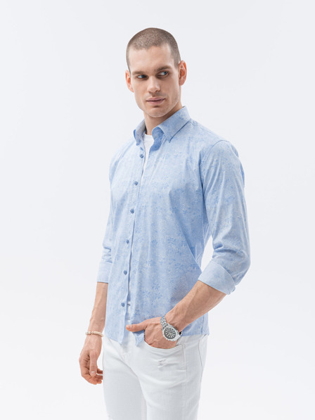 Ombre Clothing Svetlomodrá pánska košeľa Ombre Clothing K609