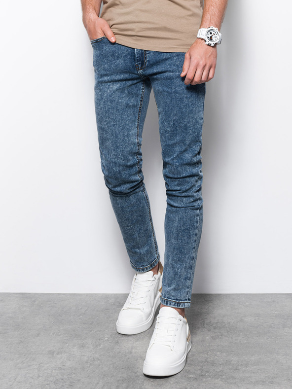 Ombre Clothing Modré pánske skinny fit džínsy Ombre Clothing P1062