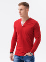 Ombre Clothing Červené pánske tričko Ombre Clothing L133