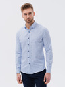 Ombre Clothing Svetlomodré pánske vzorované tričko Ombre oblečenie