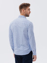 Ombre Clothing Svetlomodré pánske vzorované tričko Ombre oblečenie