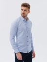Ombre Clothing Svetlomodré pánske vzorované tričko Ombre oblečenie