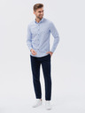 Ombre Clothing Svetlomodré pánske vzorované tričko Ombre oblečenie