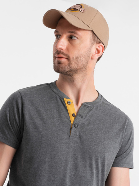 Ombre Clothing Šedé pánske tričko s okrúhlym výstrihom Ombre Clothing