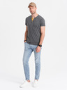 Ombre Clothing Šedé pánske tričko s okrúhlym výstrihom Ombre Clothing