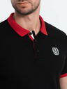Ombre Clothing Čierna pánska polokošeľa Ombre Oblečenie