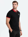 Ombre Clothing Čierna pánska polokošeľa Ombre Oblečenie