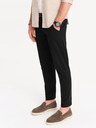 Ombre Clothing Čierne pánske chino nohavice s ozdobným opaskom Ombre Clothing