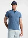 Ombre Clothing Modré pánske základné polo tričko Ombre Clothing