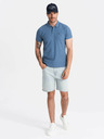 Ombre Clothing Modré pánske základné polo tričko Ombre Clothing