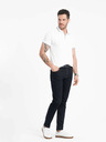 Ombre Clothing Biele pánske polo tričko bez gombíkov Ombre Clothing