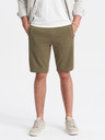 Ombre Clothing Zelené pánske základné teplákové šortky Ombre Clothing