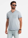 Ombre Clothing Ombre Clothing Šedé pánske prešívané tričko