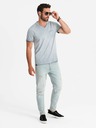 Ombre Clothing Ombre Clothing Šedé pánske prešívané tričko
