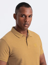 Ombre Clothing Horčicová pánska základná polokošeľa Ombre Clothing