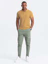 Ombre Clothing Horčicová pánska základná polokošeľa Ombre Clothing