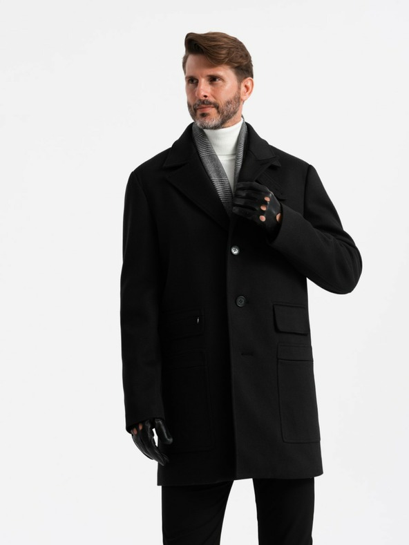 Ombre Clothing Pánsky jednoradový kabát Ombre Oblečenie