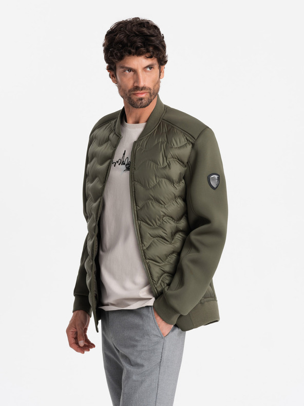 Ombre Clothing Pánska prešívaná bunda bomber Ombre Clothing