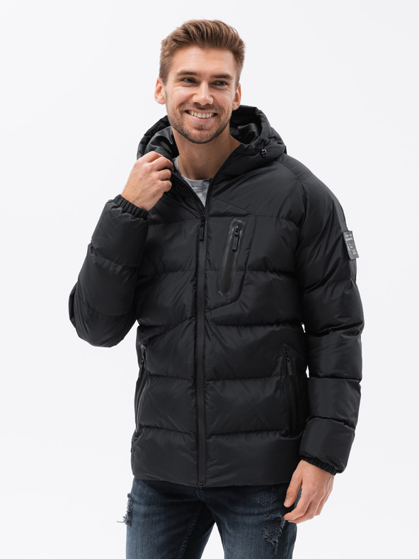 Ombre Clothing Pánska prešívaná silne zateplená bunda Ombre Clothing