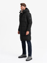 Ombre Clothing Pánska prešívaná dlhá bunda parka s odnímateľnou kapucňou Ombre Oblečenie