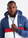 Ombre Clothing Pánska farebná retro športová bunda modrá a biela Ombre Clothing