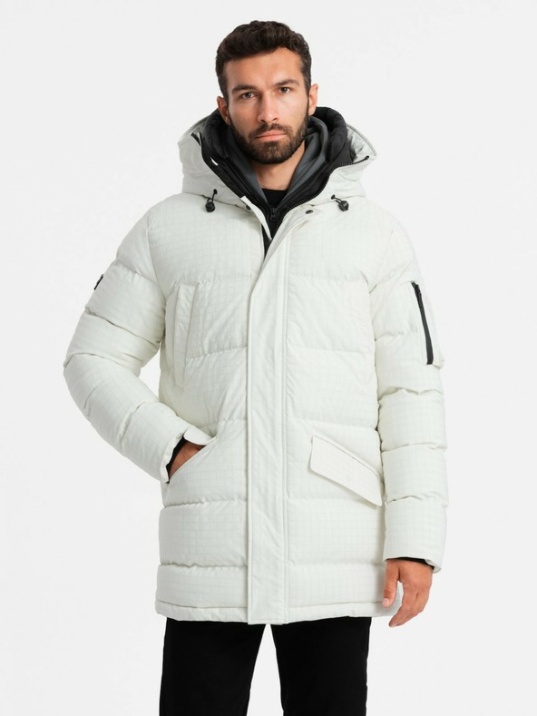 Ombre Clothing Pánska outdoorová dlhá bunda parka Ombre Clothing