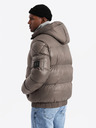 Ombre Clothing Pánska teplá bunda s rebrovanými lemami Ombre Clothing